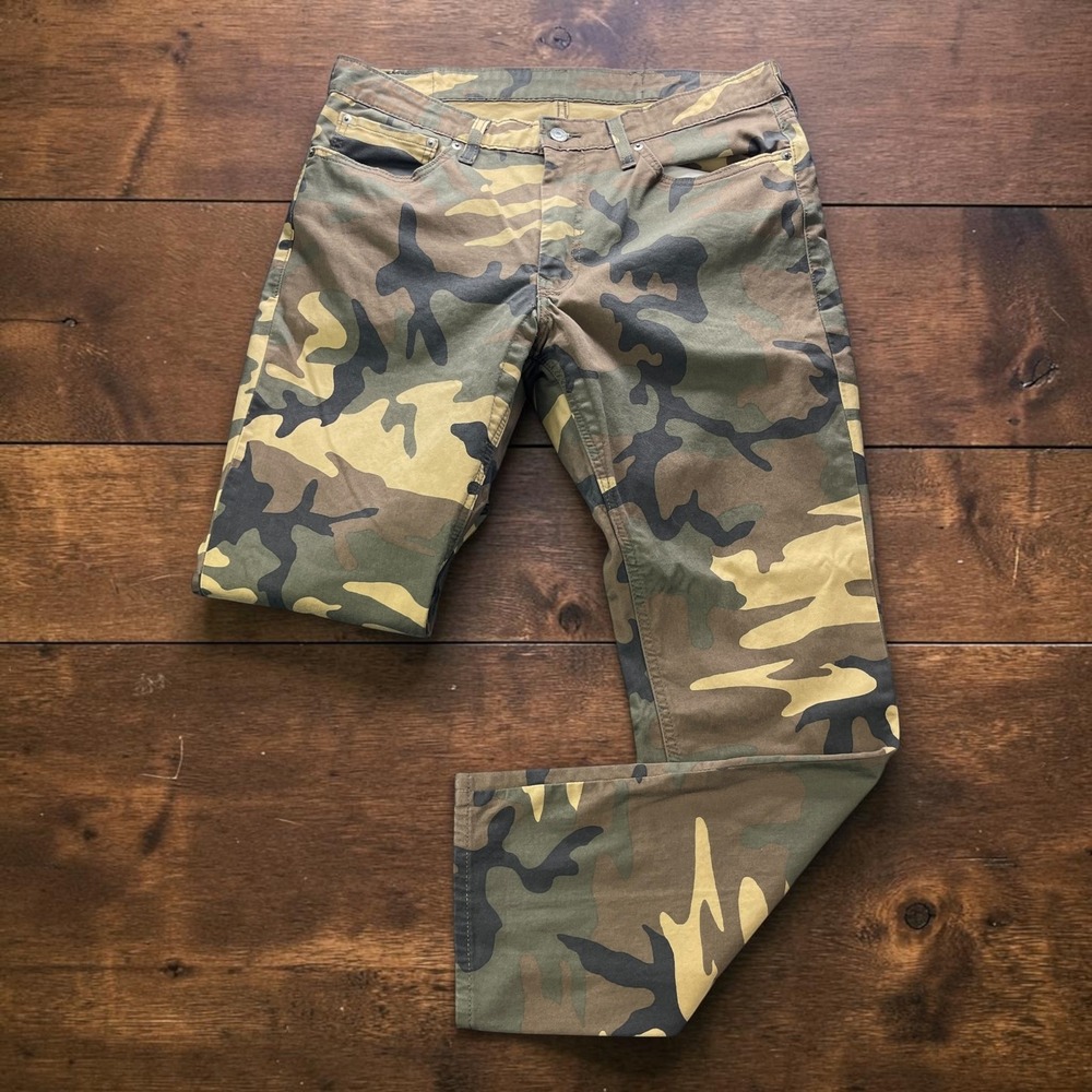 Levis 511 Slim Fit Camouflage Pants Mens 36x30 Woodland Camo Stretch Twill